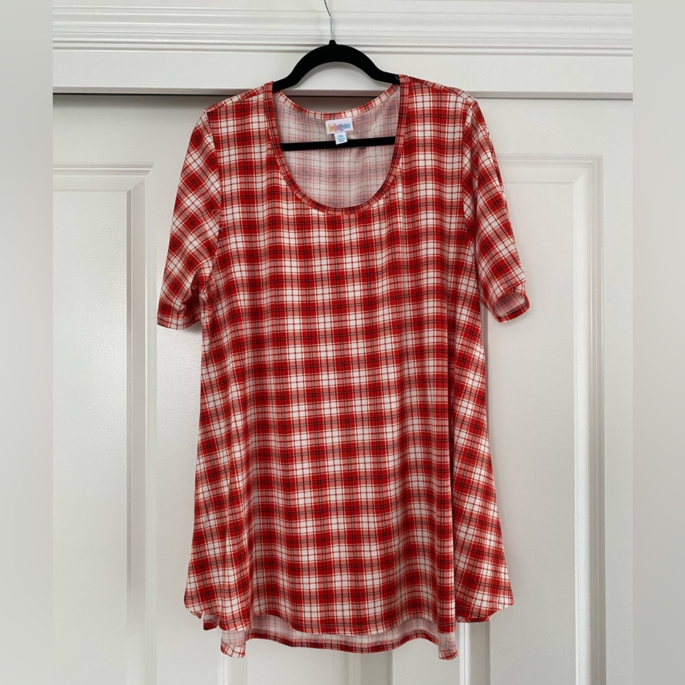 LuLaRoe | Perfect T | red plaid | 2XL